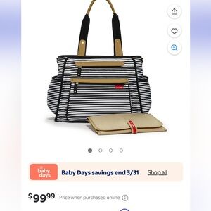 Skip Hop grand central tote bag and matching changing pad